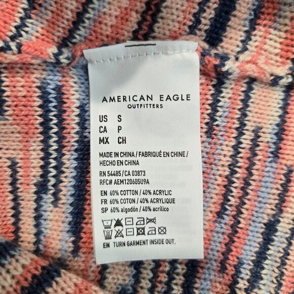 American Eagle Outfitters Space Dye Long Sleeve Knit Crop Top Sweater Sz S Boho - Picture 12 of 12